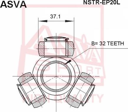 ASVA NSTR-EP20L - Šarnīru komplekts, Piedziņas vārpsta www.autospares.lv