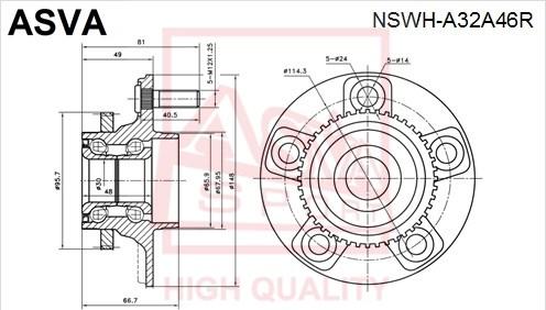 ASVA NSWH-A32A46R - Riteņa rumba www.autospares.lv