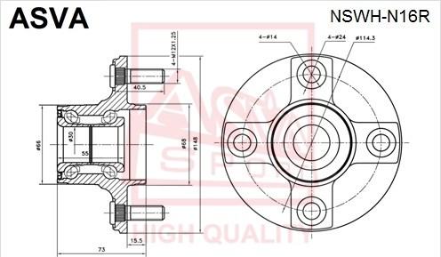 ASVA NSWH-N16R - Riteņa rumba www.autospares.lv