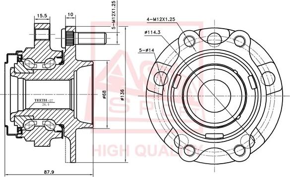 ASVA NSWH-S51MF - Riteņa rumba www.autospares.lv