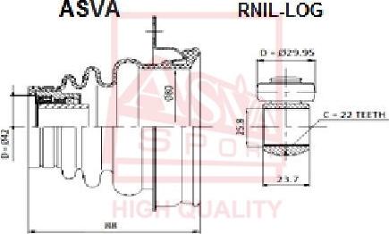 ASVA RNIL-LOG - Šarnīru komplekts, Piedziņas vārpsta www.autospares.lv