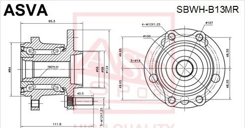 ASVA SBWH-B13MR - Riteņa rumba www.autospares.lv