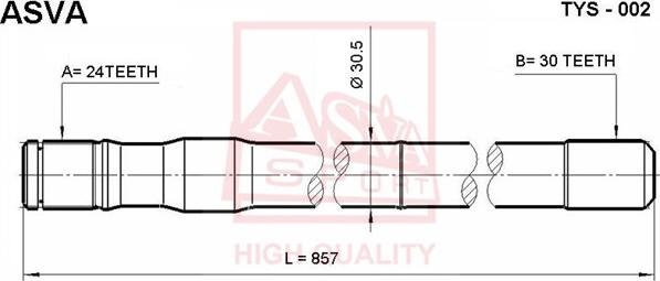 ASVA TYS-02 - Piedziņas vārpsta www.autospares.lv