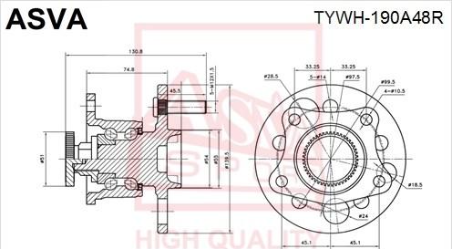 ASVA TYWH-190A48R - Riteņa rumba www.autospares.lv