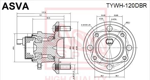 ASVA TYWH-120DBR - Riteņa rumba autospares.lv