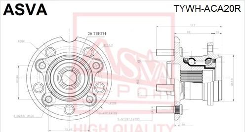 ASVA TYWH-ACA20R - Riteņa rumba autospares.lv