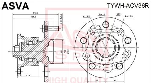 ASVA TYWH-ACV36R - Riteņa rumba www.autospares.lv