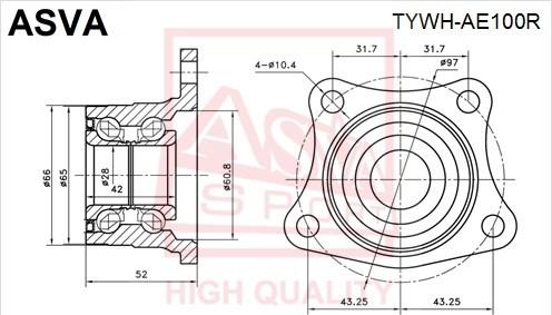 ASVA TYWH-AE100R - Riteņa rumba www.autospares.lv