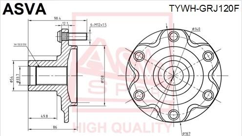 ASVA TYWH-GRJ120F - Riteņa rumba www.autospares.lv