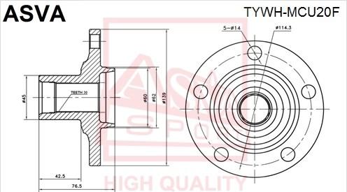 ASVA TYWH-MCU20F - Riteņa rumba autospares.lv