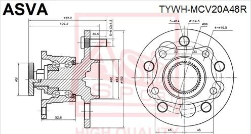 ASVA TYWH-MCV20A48R - Riteņa rumba www.autospares.lv