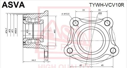 ASVA TYWH-VCV10R - Riteņa rumba www.autospares.lv