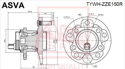 ASVA TYWH-ZZE150R - Riteņa rumba www.autospares.lv