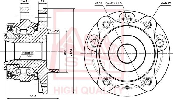 ASVA VOWH-XC9F2 - Riteņa rumba www.autospares.lv