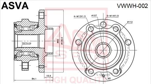 ASVA VWWH-002 - Ступица колеса, поворотный кулак www.autospares.lv