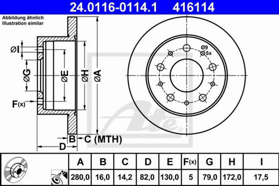 ATE 416114 - Bremžu diski autospares.lv