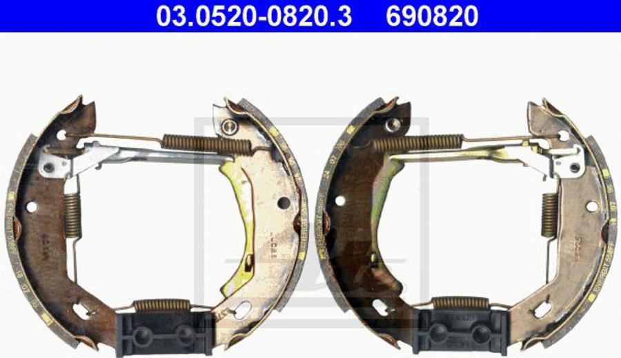 ATE 690820 - Brake Shoe Set www.autospares.lv