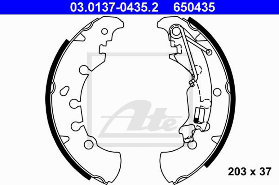 ATE 650435 - Bremžu loku komplekts www.autospares.lv