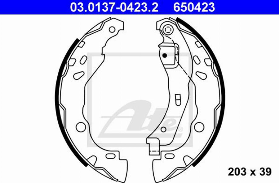 ATE 650423 - Bremžu loku komplekts www.autospares.lv