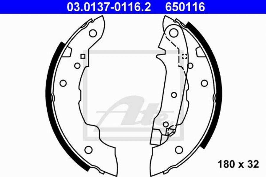 ATE 650116 - Bremžu loku komplekts autospares.lv