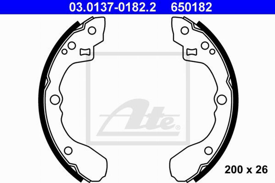 ATE 650182 - Bremžu loku komplekts www.autospares.lv