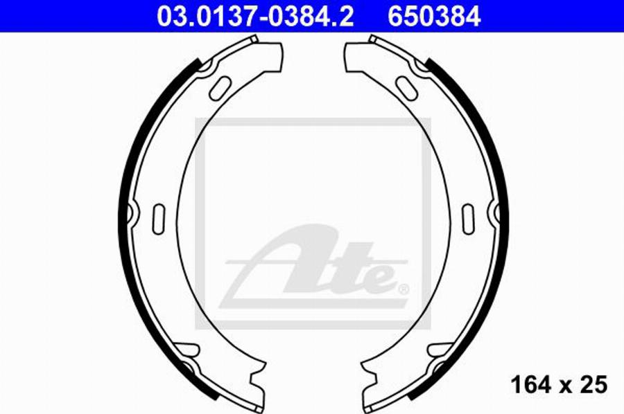 ATE 650384 - Bremžu loku kompl., Stāvbremze www.autospares.lv