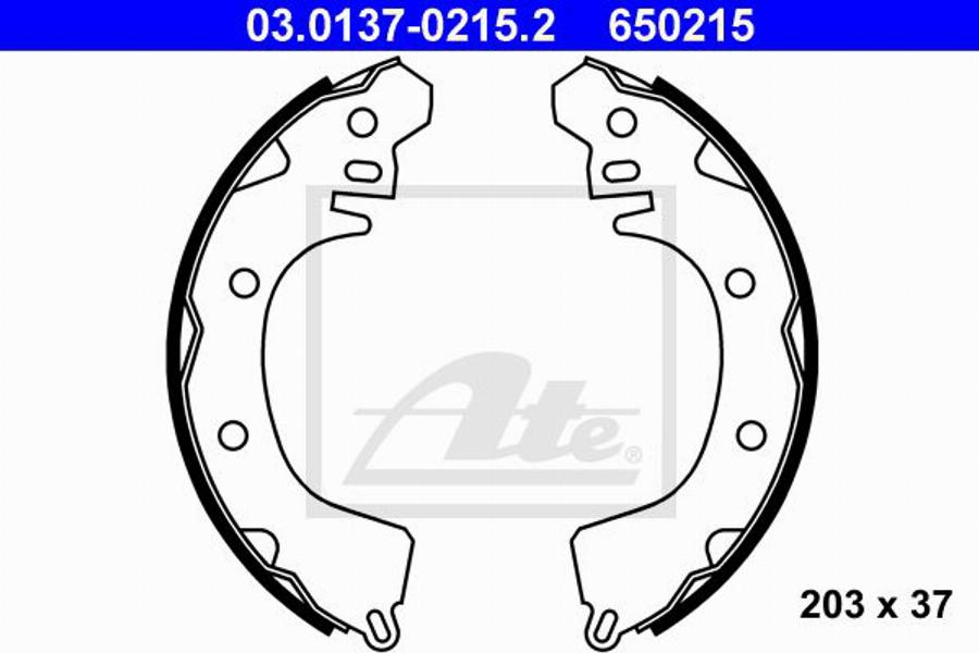 ATE 650215 - Bremžu loku komplekts www.autospares.lv