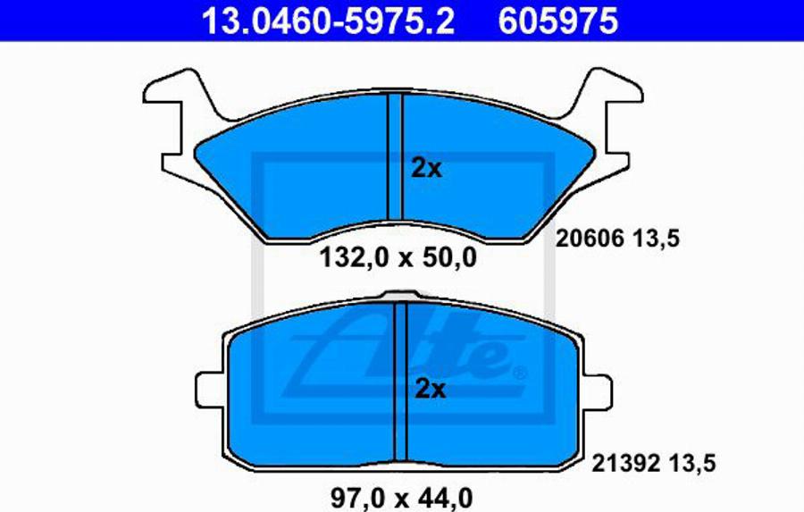 ATE 605975 - Brake Pad Set, disc brake www.autospares.lv