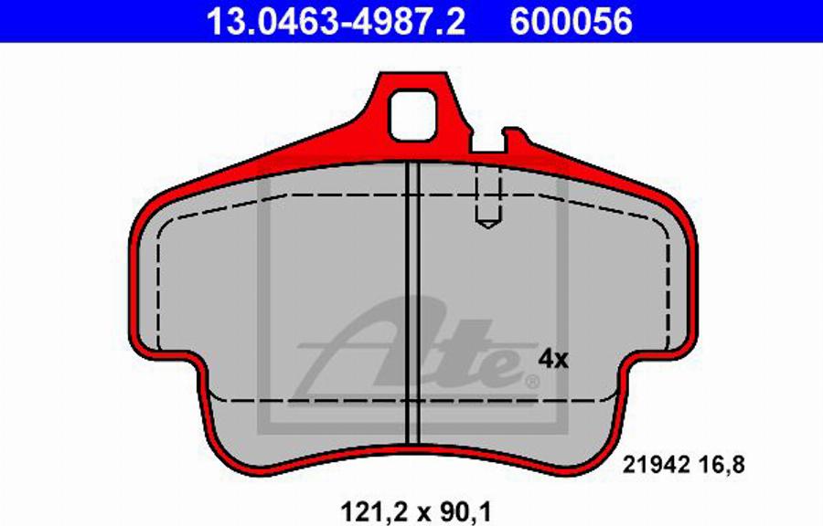 ATE 600056 - Bremžu uzliku kompl., Disku bremzes www.autospares.lv