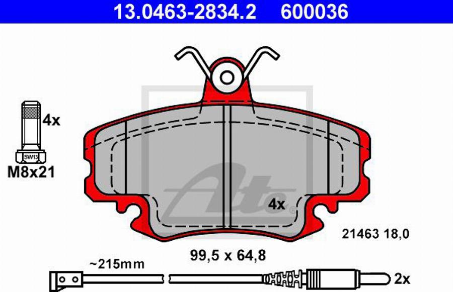 ATE 600036 - Bremžu uzliku kompl., Disku bremzes autospares.lv