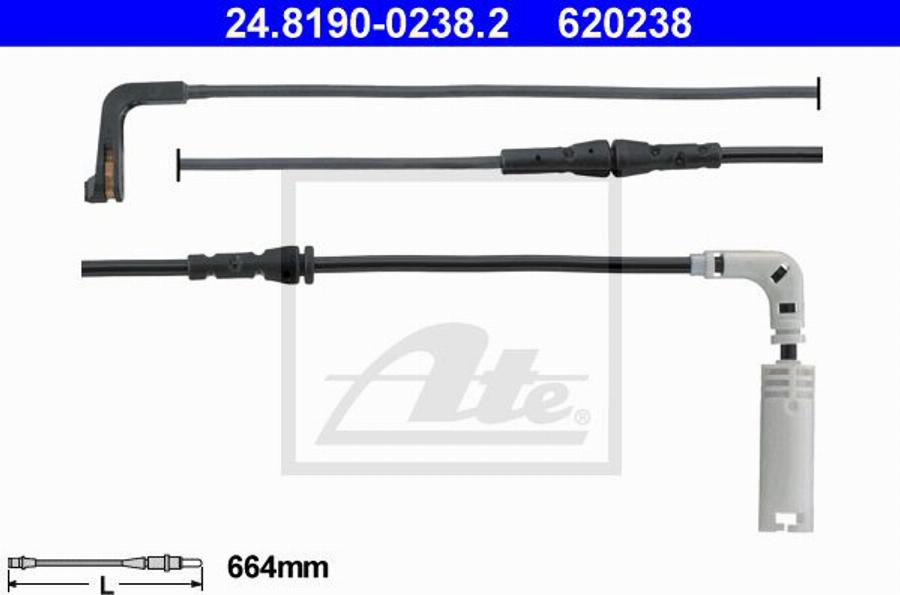 ATE 620238 - Indikators, Bremžu uzliku nodilums www.autospares.lv