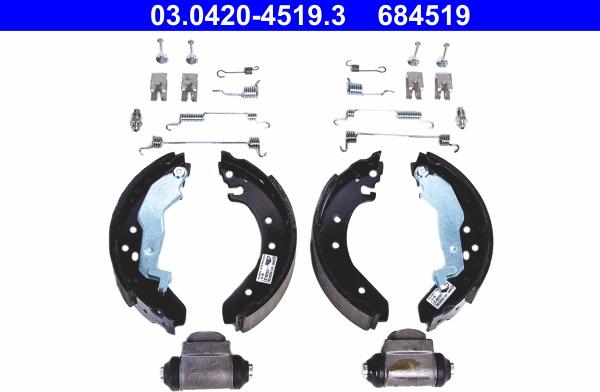 ATE 03.0420-4519.3 - Bremžu loku komplekts www.autospares.lv