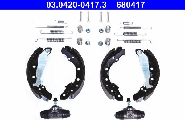 ATE 03.0420-0417.3 - Bremžu loku komplekts www.autospares.lv