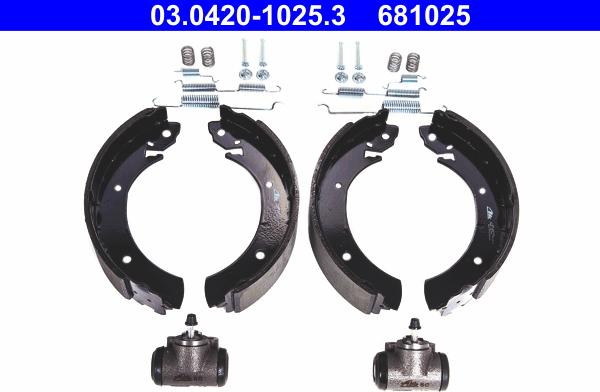 ATE 03.0420-1025.3 - Brake Shoe Set www.autospares.lv