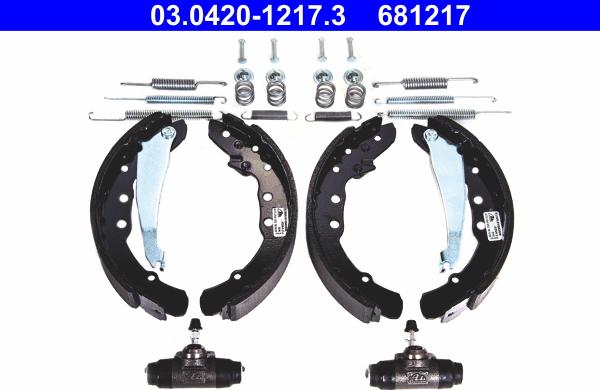 ATE 03.0420-1217.3 - Bremžu loku komplekts www.autospares.lv