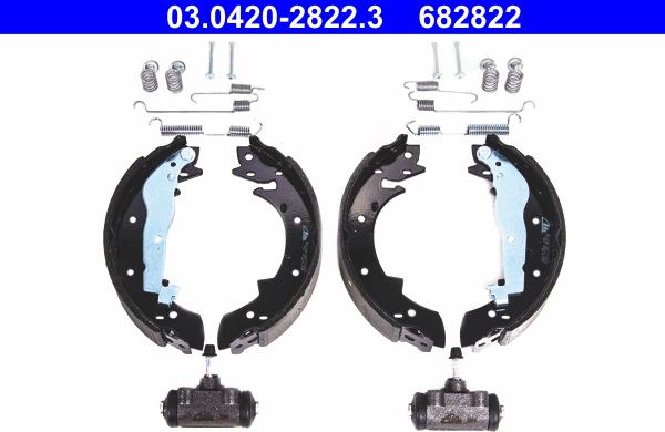 ATE 03.0420-2822.3 - Brake Shoe Set www.autospares.lv