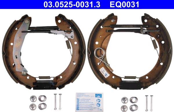 ATE 03.0525-0031.3 - Brake Shoe Set www.autospares.lv