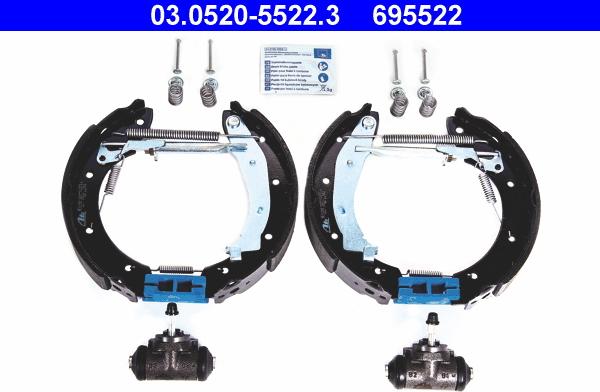 ATE 03.0520-5522.3 - Brake Shoe Set www.autospares.lv