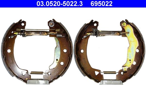 ATE 03.0520-5022.3 - Bremžu loku komplekts www.autospares.lv