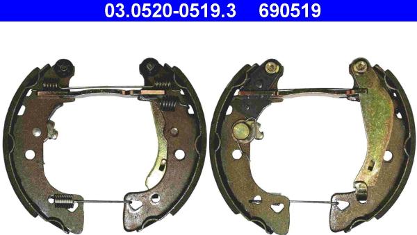 ATE 03.0520-0519.3 - Bremžu loku komplekts www.autospares.lv