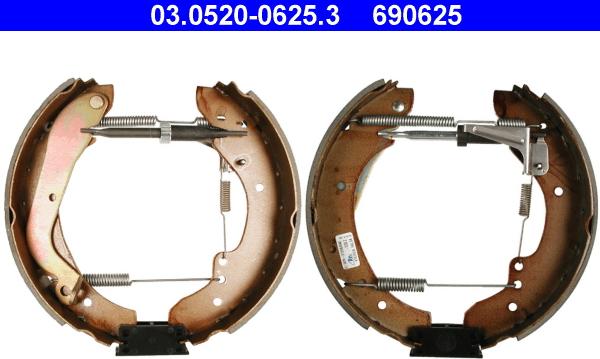 ATE 03.0520-0625.3 - Bremžu loku komplekts www.autospares.lv