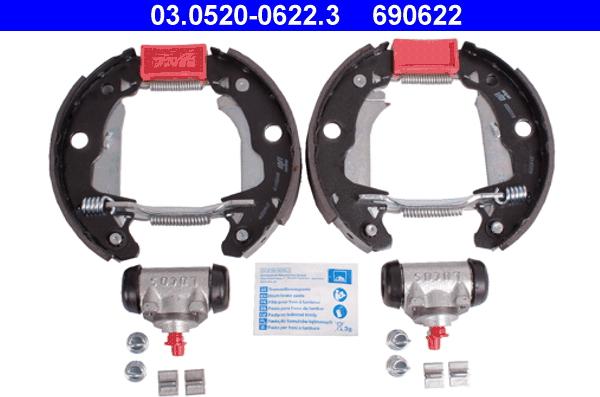 ATE 03.0520-0622.3 - Brake Shoe Set www.autospares.lv