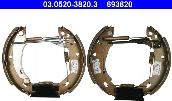 ATE 03.0520-3820.3 - Bremžu loku komplekts www.autospares.lv