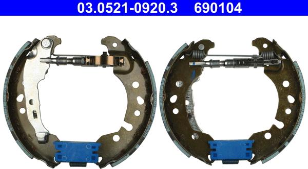 ATE 03.0521-0920.3 - Bremžu loku komplekts www.autospares.lv