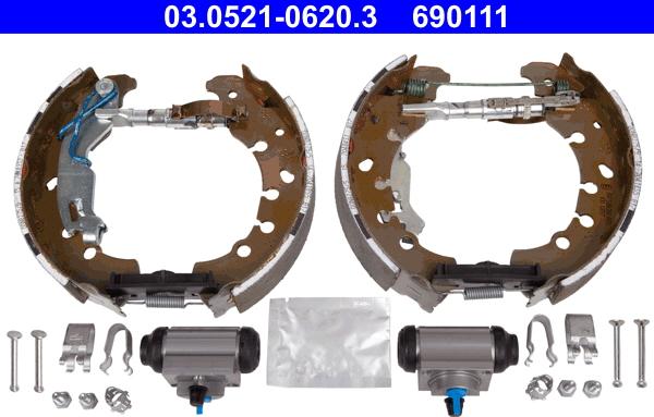 ATE 03.0521-0620.3 - Bremžu loku komplekts www.autospares.lv