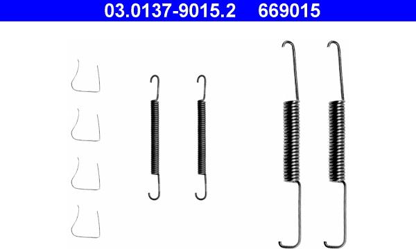 ATE 03.0137-9015.2 - Piederumu komplekts, Bremžu loki www.autospares.lv