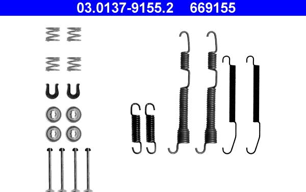 ATE 03.0137-9155.2 - Piederumu komplekts, Bremžu loki www.autospares.lv