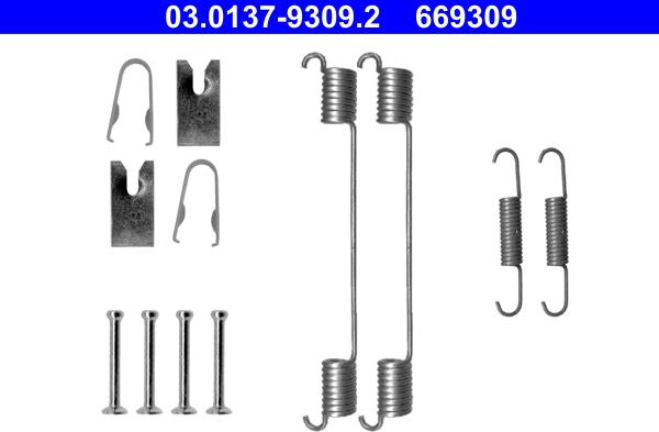 ATE 03.0137-9309.2 - Piederumu komplekts, Bremžu loki autospares.lv