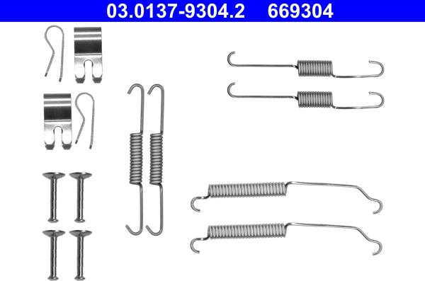 ATE 03.0137-9304.2 - Piederumu komplekts, Bremžu loki www.autospares.lv