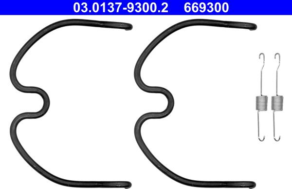 ATE 03.0137-9300.2 - Piederumu komplekts, Bremžu loki www.autospares.lv